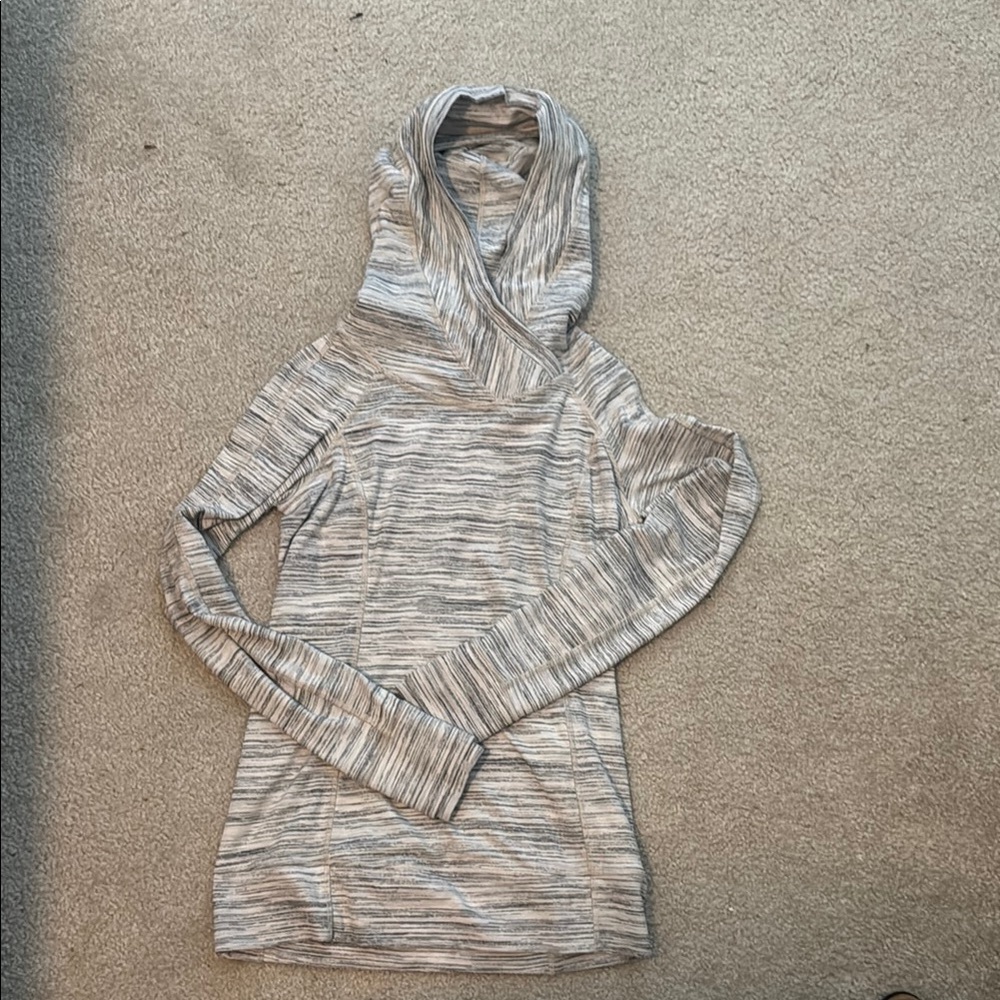 lululemon athletica Gray Striped Hoodie